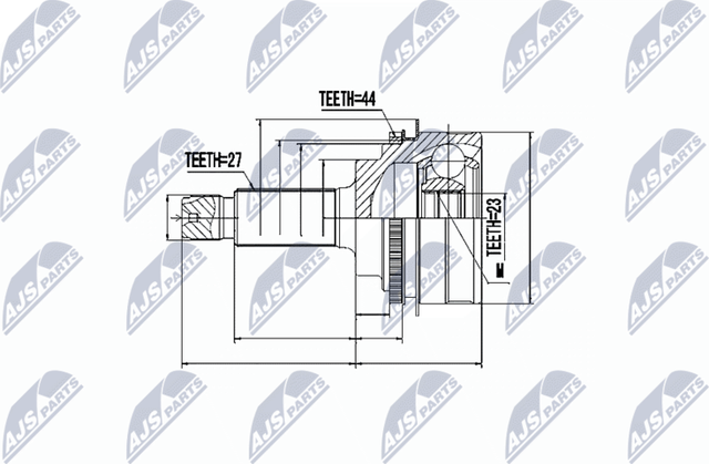 Шрус наружный (граната) NTY передний для Subaru Outback II 2000-2003. Артикул NPZ-SB-017