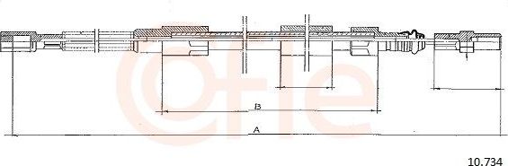 Трос ручника (тросик ручного тормоза) Cofle. Артикул 92.10.734