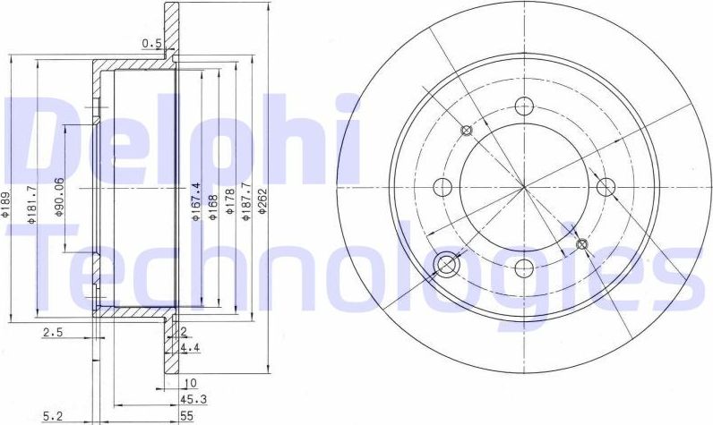 Тормозной диск Delphi. Артикул BG3400