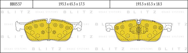 Колодки тормозные LAND ROVER VELAR 17- перед. R17 (Blitz). Артикул BB0537