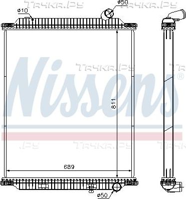 Радиатор охлаждения двигателя Nissens. Артикул 672060