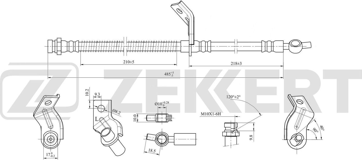 Тормозной шланг Zekkert. Артикул BS-9384