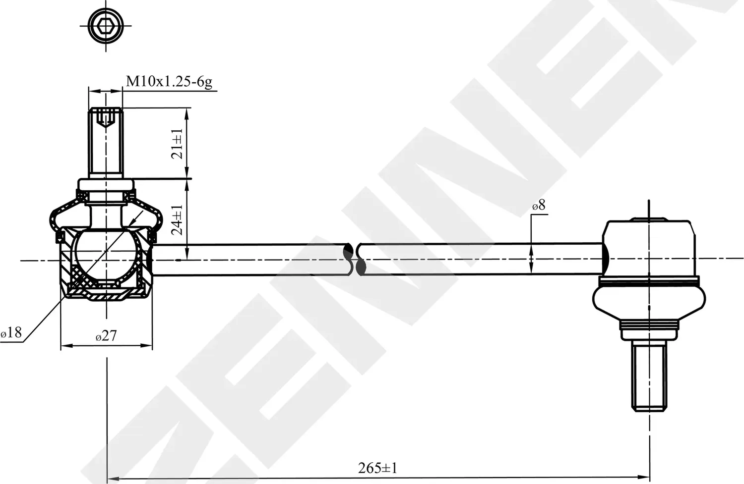 Тяга стабилизатора передняя CHEVROLET AVEO/KALOS 02-08 (Zennek). Артикул DST0126