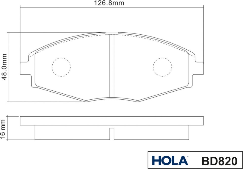 Тормозные колодки HOLA. Артикул BD820