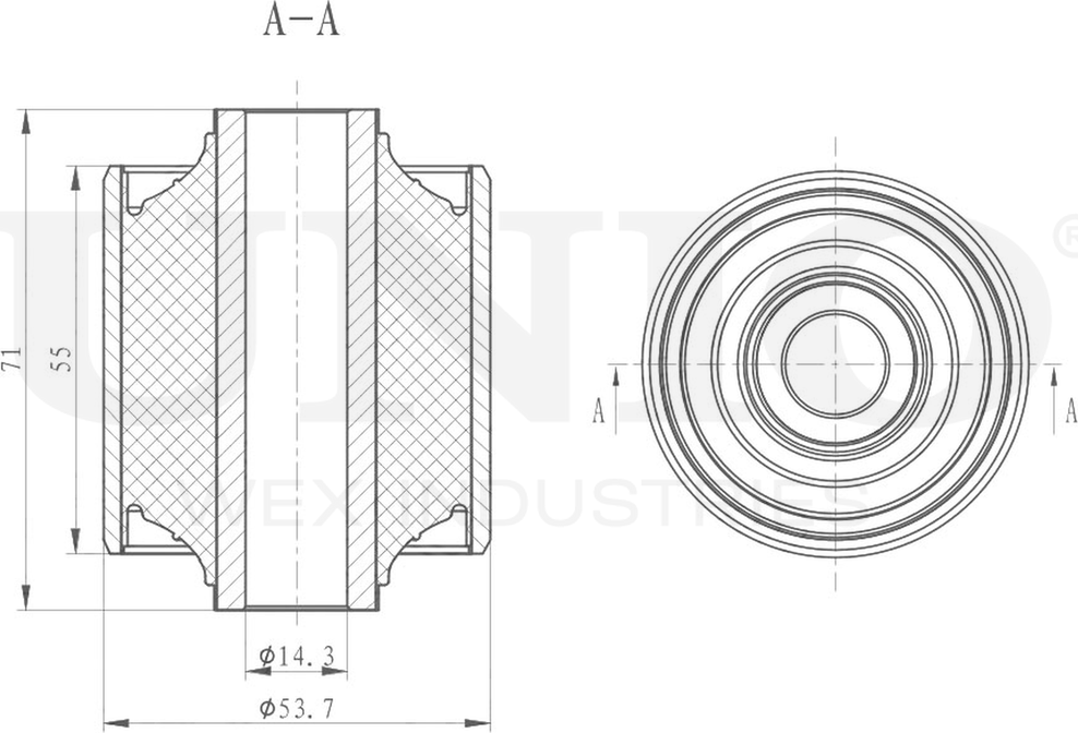 Сайлентблок реактивной тяги (Unio). Артикул RMP-20309