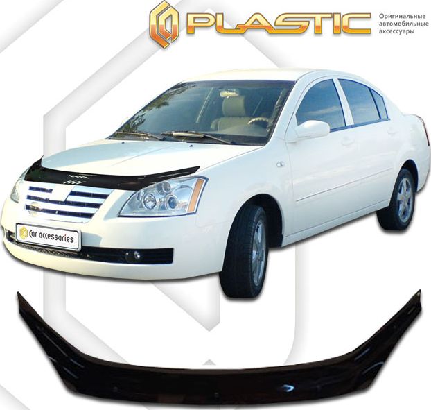 Дефлектор СА Пластик для капота (Classic черный) Chery Fora А5 2006-2010. Артикул 2010010102579