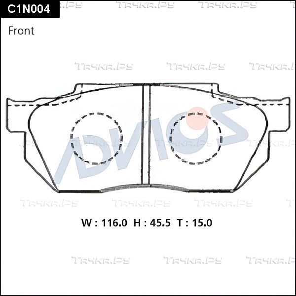 Тормозные колодки Advics передние для Honda Civic V 1991-1995. Артикул C1N004