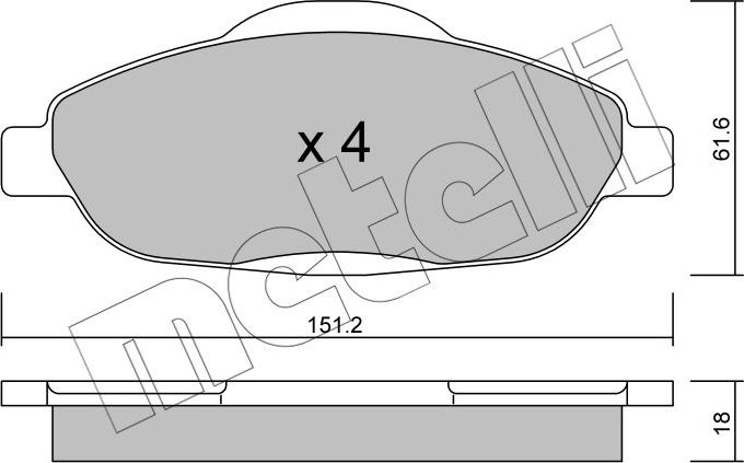Тормозные колодки Metelli. Артикул 22-0804-0