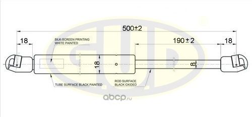 АМОРТИЗАТОР БАГАЖНИКА AUDI Q5 (8R), 1108- 500N L=500190MM G.U.D.. Артикул GGS020137