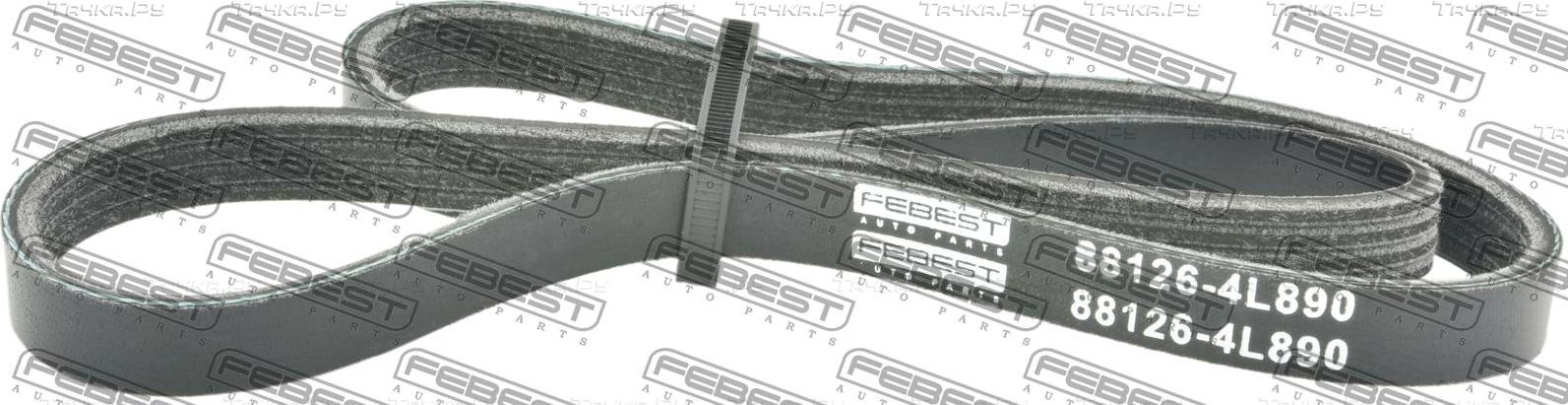 Приводной ремень поликлиновой Febest для Toyota Previa I (XR10, XR20) 1994-1997. Артикул 88126-4L890