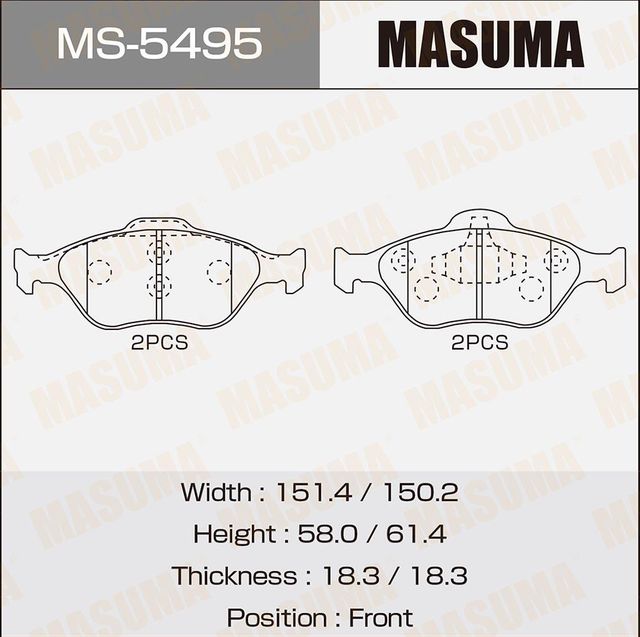 Тормозные колодки Masuma. Артикул MS-5495