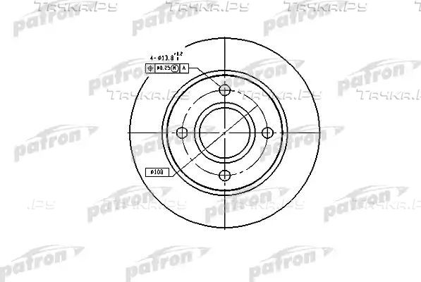 Тормозной диск Patron передний для Ford Fiesta III 1989-1995. Артикул PBD2752