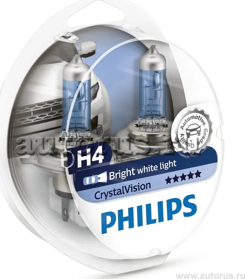 Лампа набор 12V H4 60/55W+W5W/T105 P43t бокс (2шт.+2шт.) Cristal Vision PHILIPS. Артикул 12342CVSM
