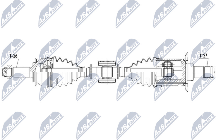 Полуось (привод в сборе, приводной вал) NTY. Артикул NPW-BM-103