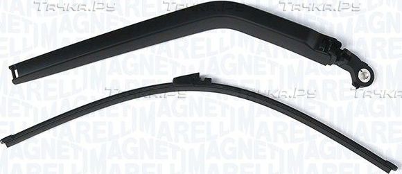 Поводок (рычаг) и щетка стеклоочистителя (дворника) Magneti Marelli. Артикул 000723180205