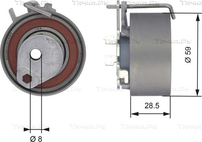 Натяжной ролик (натяжитель) ремня ГРМ Gates PowerGrip®. Артикул T43126