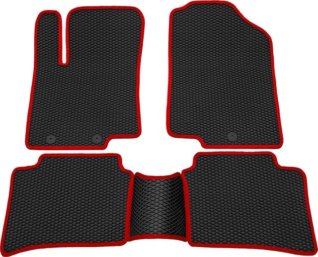 Коврики Rezkon EVA для салона Kia Rio IV 2017-2026 Красный кант. Артикул 9021020204