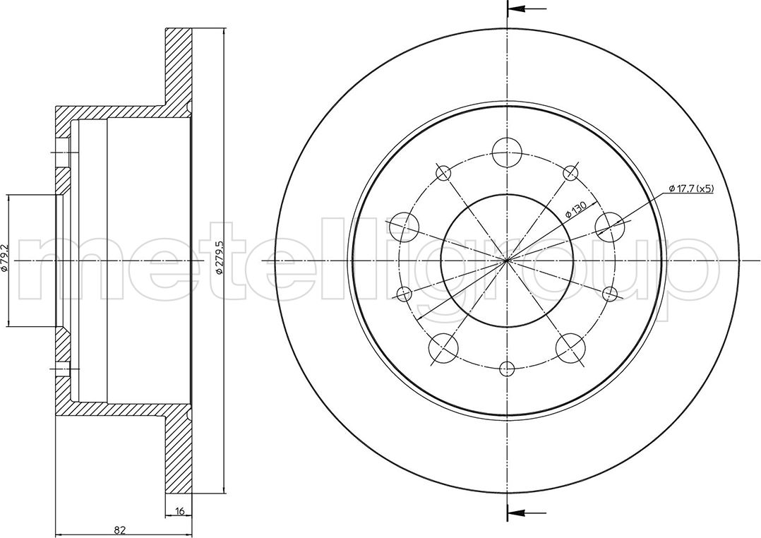 Тормозной диск Metelli. Артикул 23-0732
