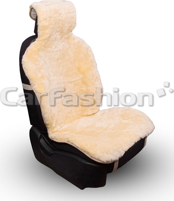 Накидки универсальные CarFashion Lama Plus из натурального меха на сидения авто, цвет Бежевый. Артикул 22338