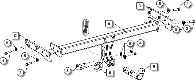 Фаркоп Oris (ранее Bosal) для Volvo XC40 2017-2026. Артикул 047-531