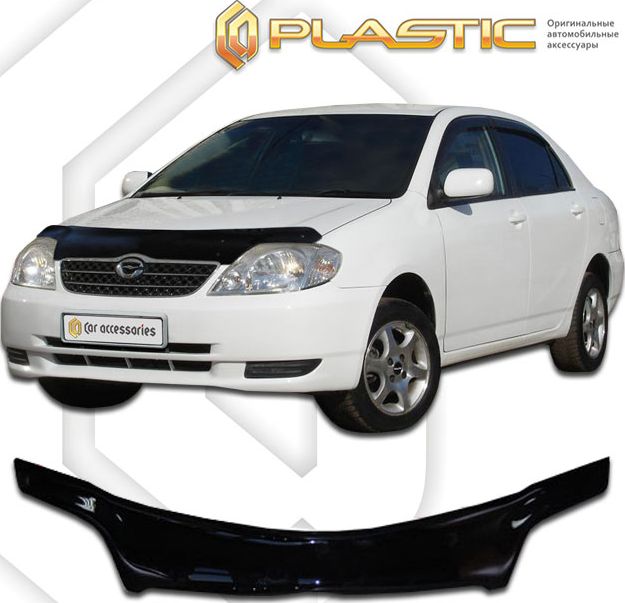 Дефлектор СА Пластик для капота (Classic черный) Toyota Corolla E120 2000-2004. Артикул 2010010100506