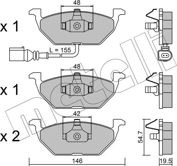 Тормозные колодки Metelli передние для Audi A2 2000-2005. Артикул 22-0211-2