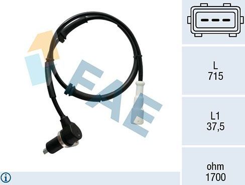 Датчик ABS FAE задний правый для Renault Kangoo I 1997-2009. Артикул 78465