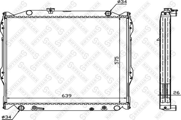 Радиатор охлаждения двигателя Stellox. Артикул 10-25384-SX