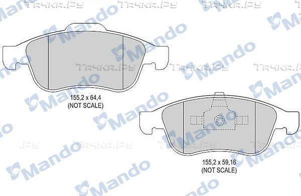 Тормозные колодки Mando передние для Renault Megane IV 2010-2026. Артикул MBF015255