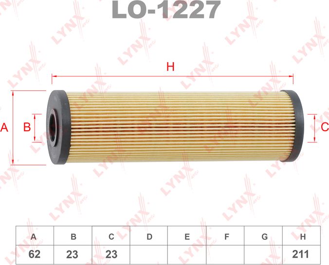 Масляный фильтр LYNXauto. Артикул LO-1227