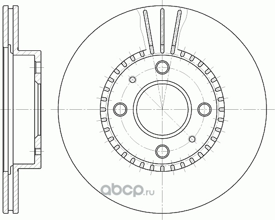 Диск тормозной вентилируемый (G-Brake). Артикул GR02365