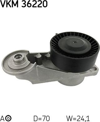 Натяжной ролик (натяжитель) приводного поликлинового ремня SKF. Артикул VKM 36220