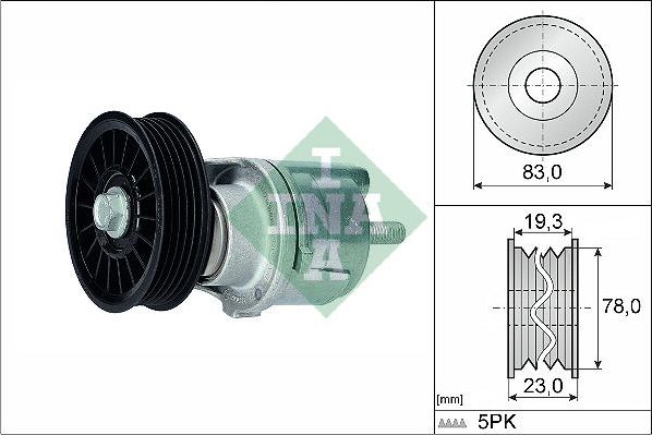 Натяжной ролик (натяжитель) приводного клинового зубчатого ремня Ina. Артикул 534 0185 10