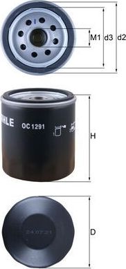 Масляный фильтр Mahle. Артикул OC 1291
