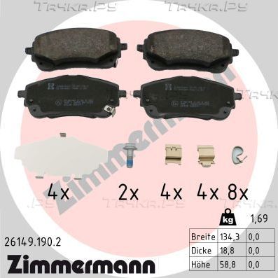 Тормозные колодки Zimmermann. Артикул 26149.190.2