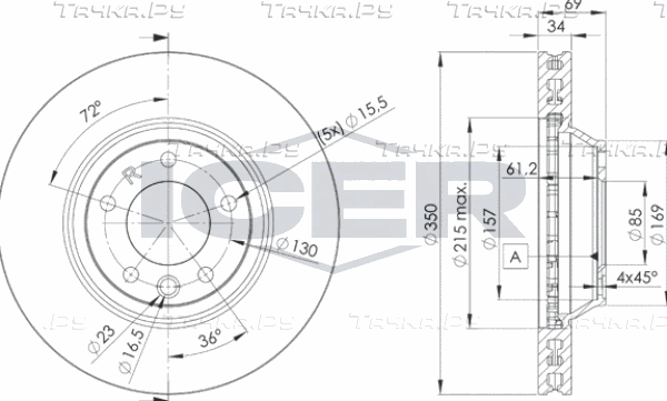 Тормозной диск Icer. Артикул 78BD3324-1