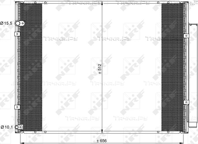 Радиатор кондиционера (конденсатор) NRF (алюминий). Артикул 35857