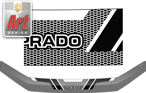 Дефлектор СА Пластик для капота (Серия "Art" черная) Toyota Land Cruiser Prado 150 2017-2026. Артикул 2010011513077