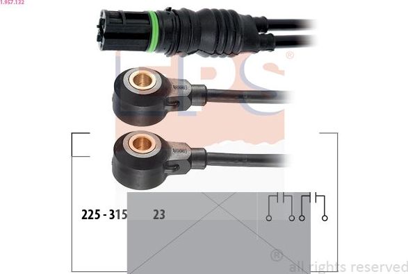 Датчик детонации EPS Made in Italy - OE Equivalent. Артикул 1.957.132