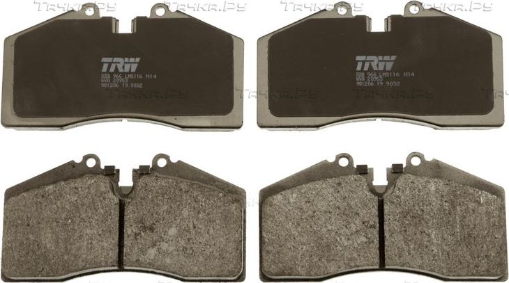 Тормозные колодки TRW передние для Porsche 911 III (964) 1988-1993. Артикул GDB966