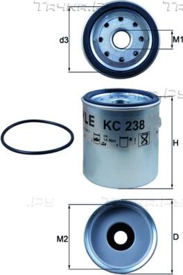 Топливный фильтр Mahle для Jeep Cherokee II (XJ) 1988-2001. Артикул KC 238D