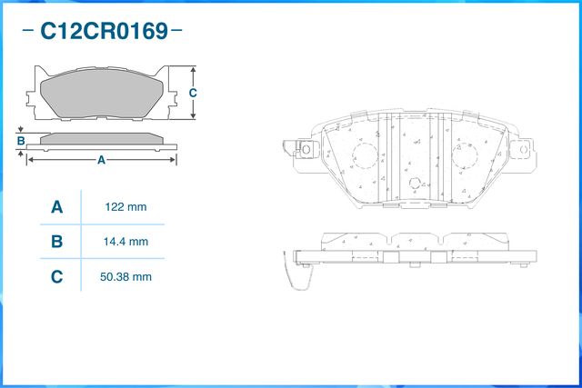 Колодки тормозные задние (Low Metallic) (Cworks). Артикул C12CR0169