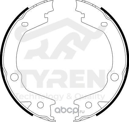 Колодки тормозные барабанные (Tyren). Артикул TYR1412721