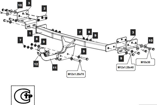 Фаркоп Baltex для Kia Seltos 2019-2022. Артикул 119257