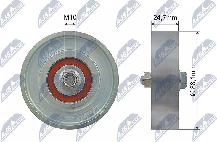 Направляющий (ведущий) ролик приводного поликлинового ремня NTY. Артикул RNK-TY-006
