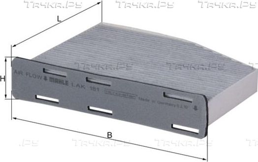 Салонный фильтр Mahle для SEAT Alhambra II 2010-2026. Артикул LAK 181