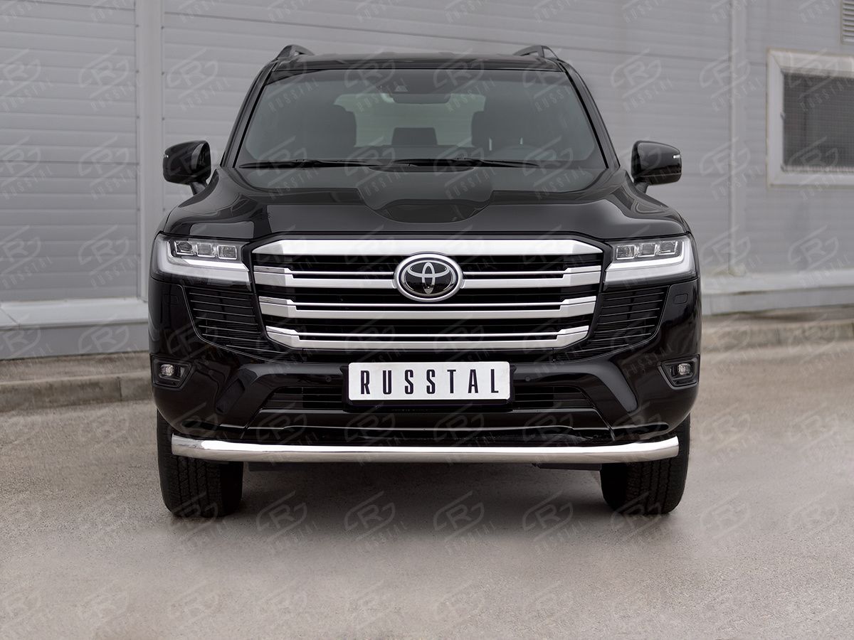 Защита RusStal переднего бампера d76 (секции) для Toyota Land Cruiser 300 2021-2026. Артикул TLCZ-003784