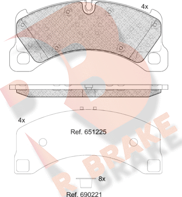 Тормозные колодки R Brake. Артикул RB2206
