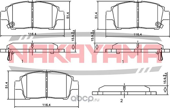 Колодки тормозные (Nakayama). Артикул HP8430NY