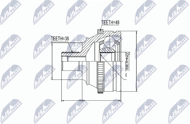 Шрус внутренний (граната) NTY. Артикул NPZ-VW-010